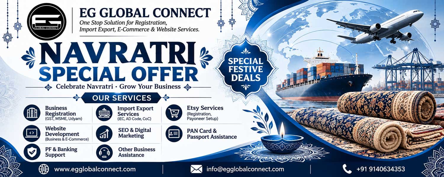 Happy Navratri 2026 festive wishes by EG Global Connect with business services