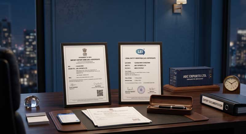 Approved IEC and LEI export documents for global trade compliance