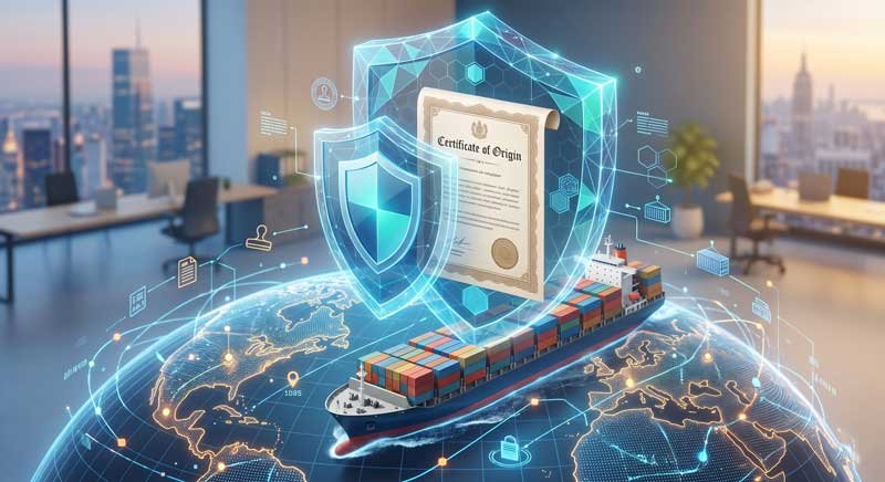 Approved Free Trade Agreement and Certificate of Origin documents for customs clearance