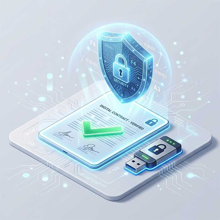 Digital shield and electronic document representing a secure Class 3 Digital Signature Certificate