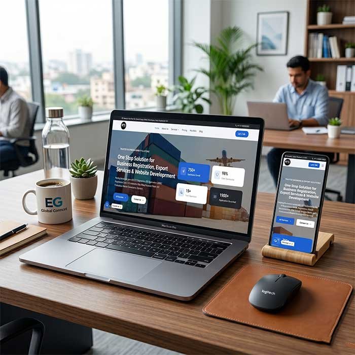 High converting landing page design on a laptop for lead generation and business marketing