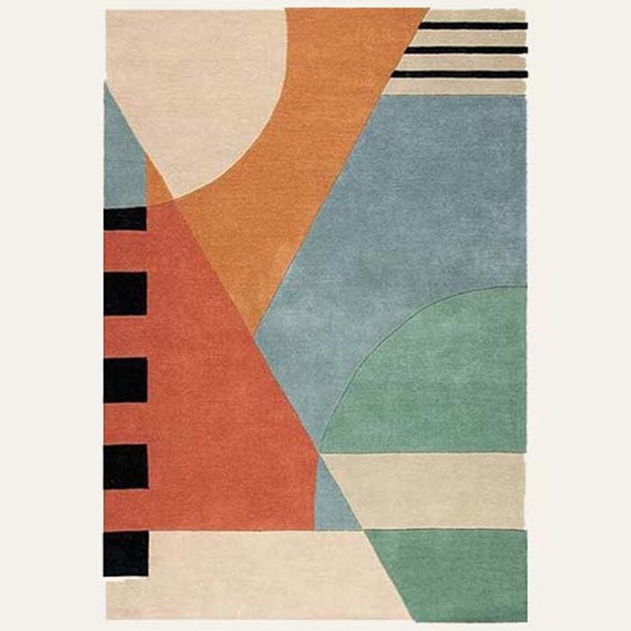 hand tufted geometric rug front