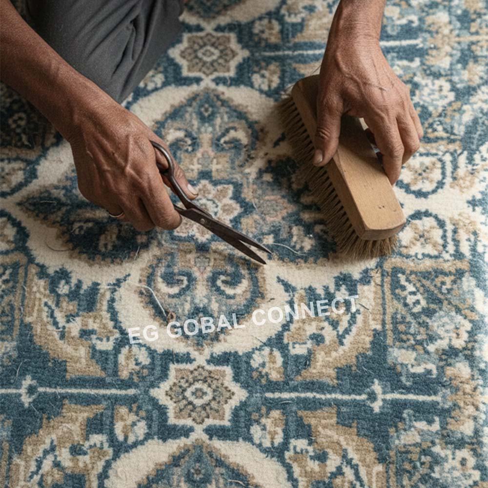 hand tufted rug craftsmanship finishing process